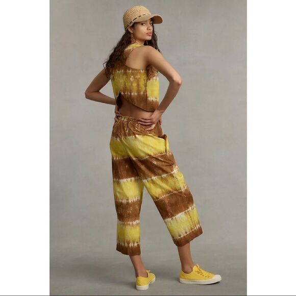 NEW Anthropologie WHIT TWO Striped Tie-Dye Pullover Pant & Top Set Medium Petite - Picture 3 of 4